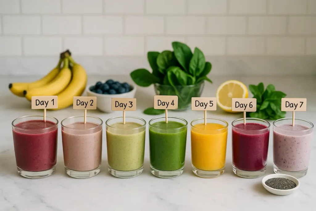 Sip, Reset, Repeat: Your Simple 7-day smoothie weight loss diet plan