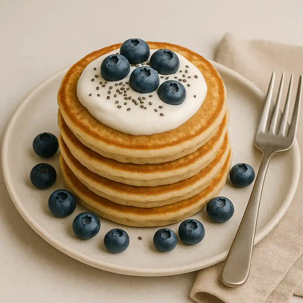 high_protein_sourdough_pancakes_served high protein sourdough pancakes served