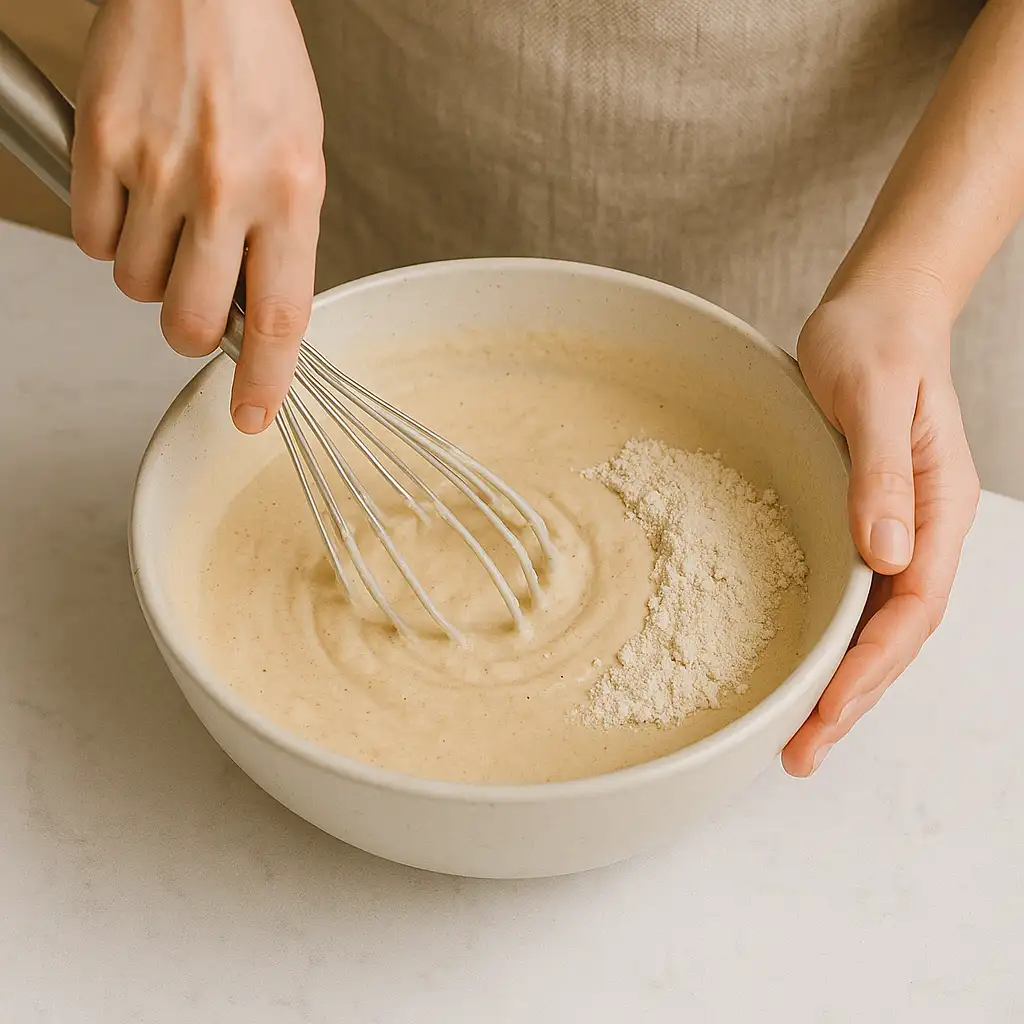 mixing_sourdough_protein_pancakes mixing sourdough protein pancake batter