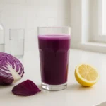 purple cabbage juice on modern counter