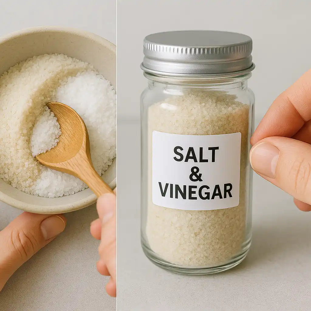 salt_vinegar_seasoning_steps Mixing vinegar powder and salt step-by-step