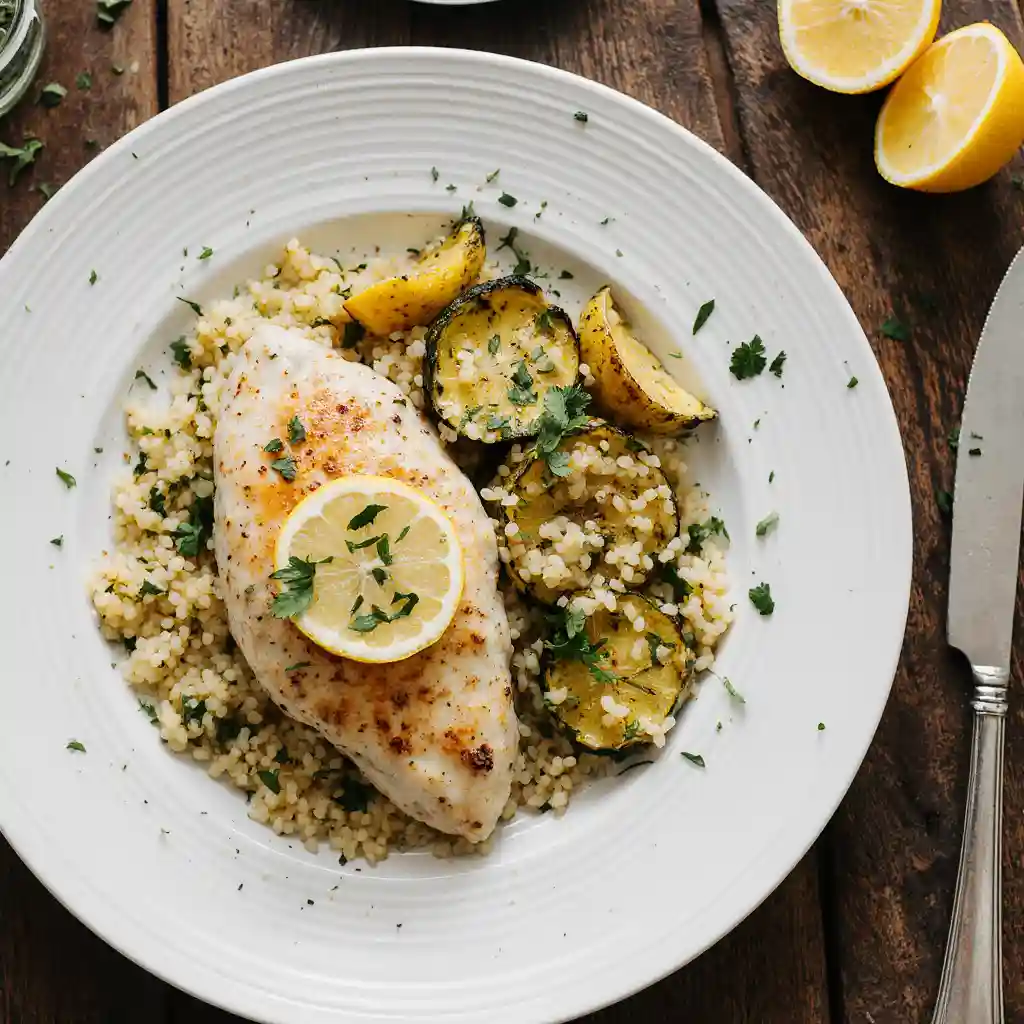 Creamy Lemon Butter Chicken Hello Fresh dinner plate