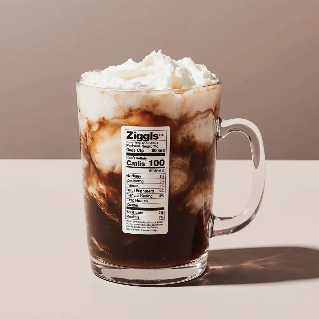 Dirty Soda Calories at Ziggi’s showing calories and cream