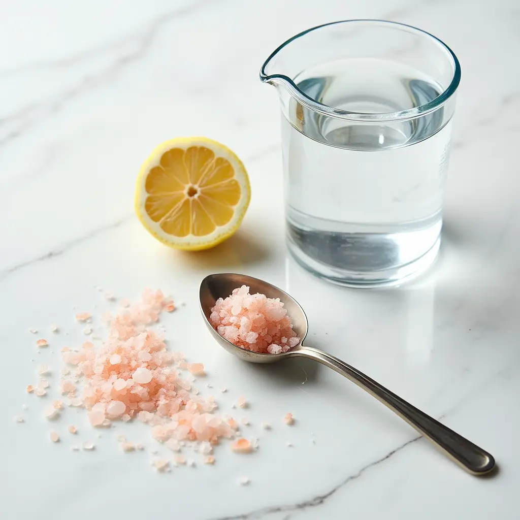Minimal ingredients to start your pink salt detox Pink Salt Trick Recipe : ingredients for pink salt detox drink