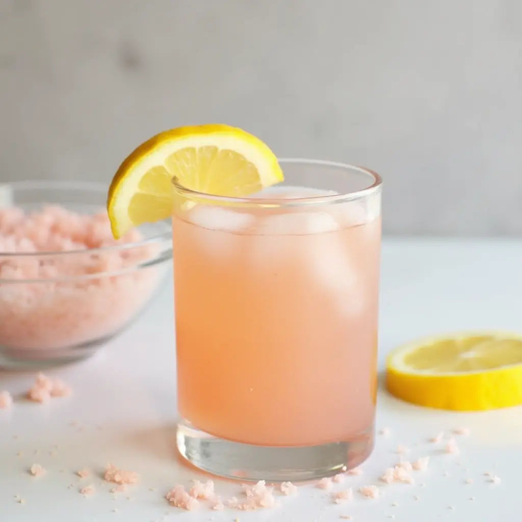 pink-salt-drink-serving pink salt detox drink served