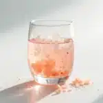 Pink salt detox drink for weight loss in glass