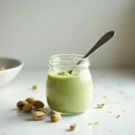 homemade pistachio cream in modern jar