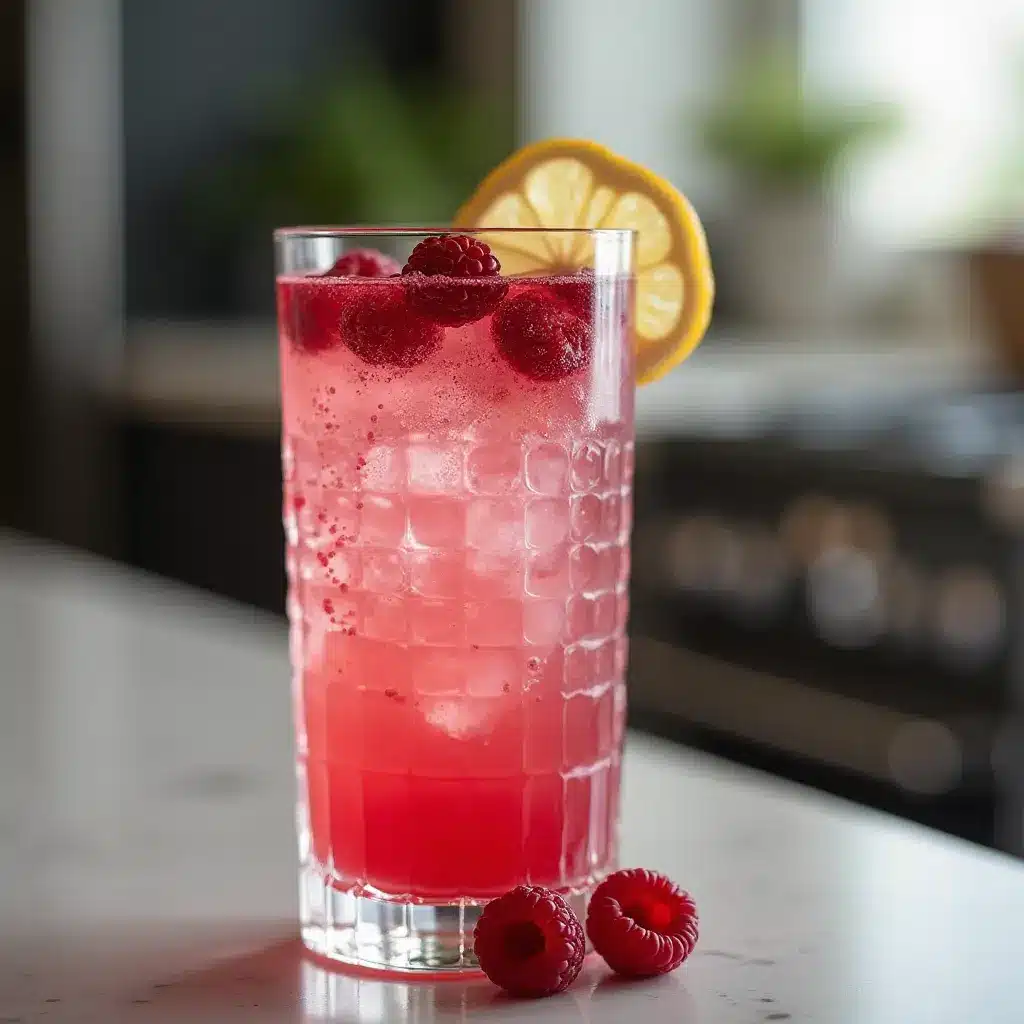 Raspberry pearls for drinks in a refreshing lemonade