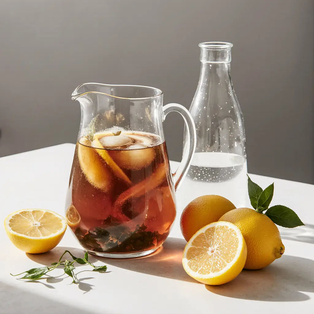 sparkling-tea-brewing Brewing tea for sparkling tea base