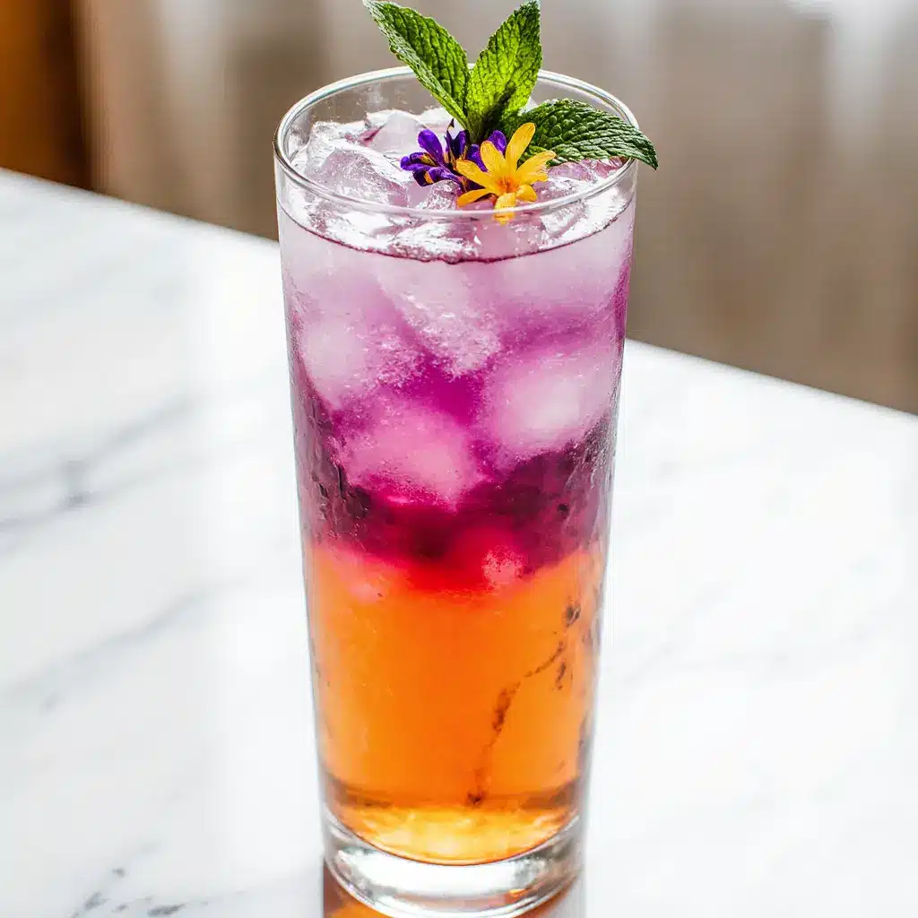 visual teas in layered summer colors with garnish