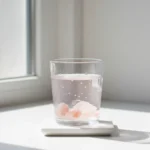 Fresh Pink Salt Sole Water Glass Highlighting Benefits