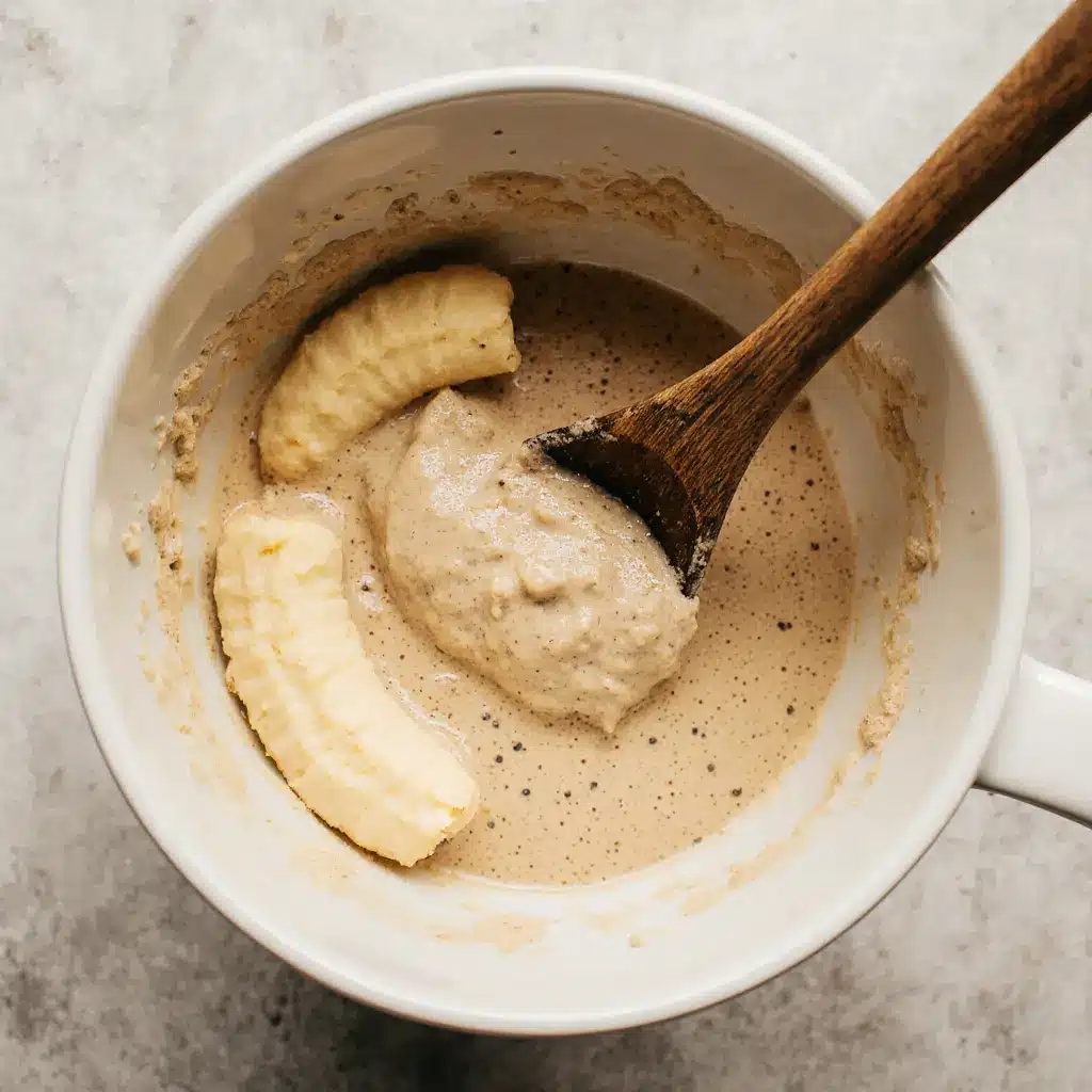 banana-pancake-batter Mixing banana pancake batter in a bowl