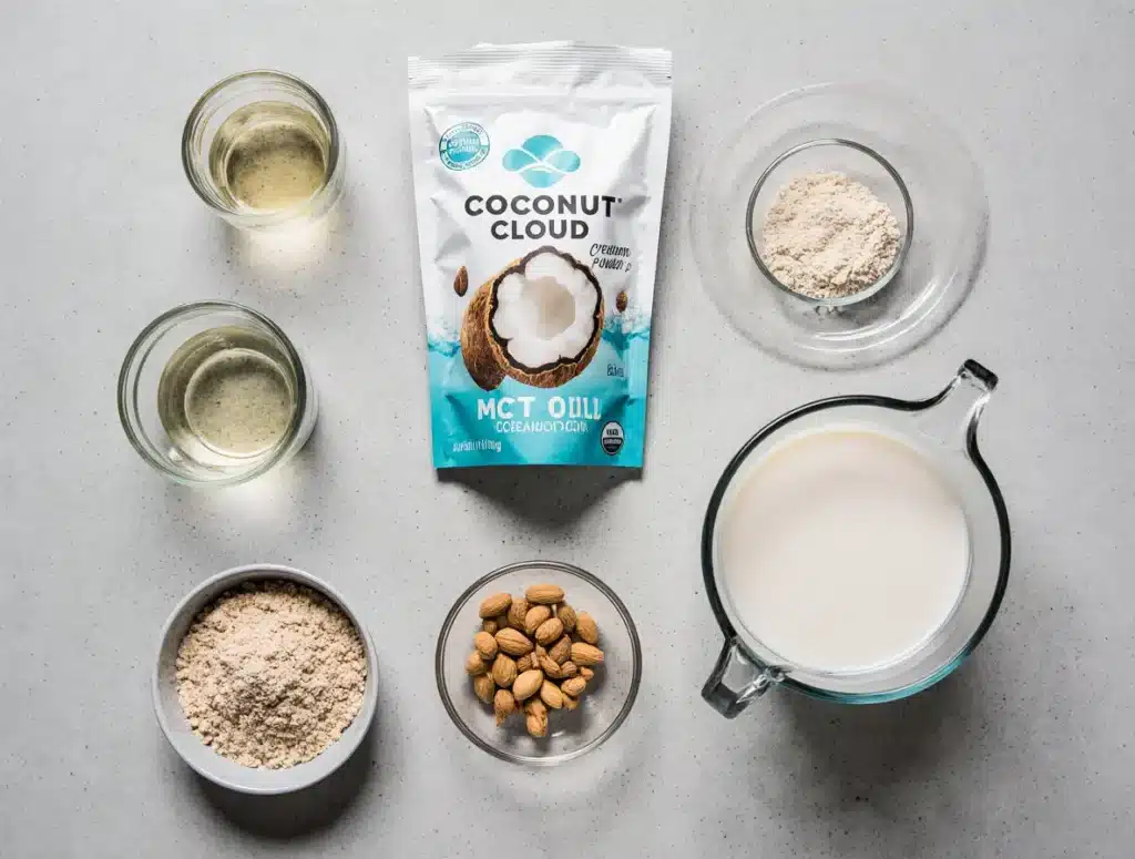 coconut-cloud-coffee-ingredients-glass Coconut Cloud ingredients with glass mug