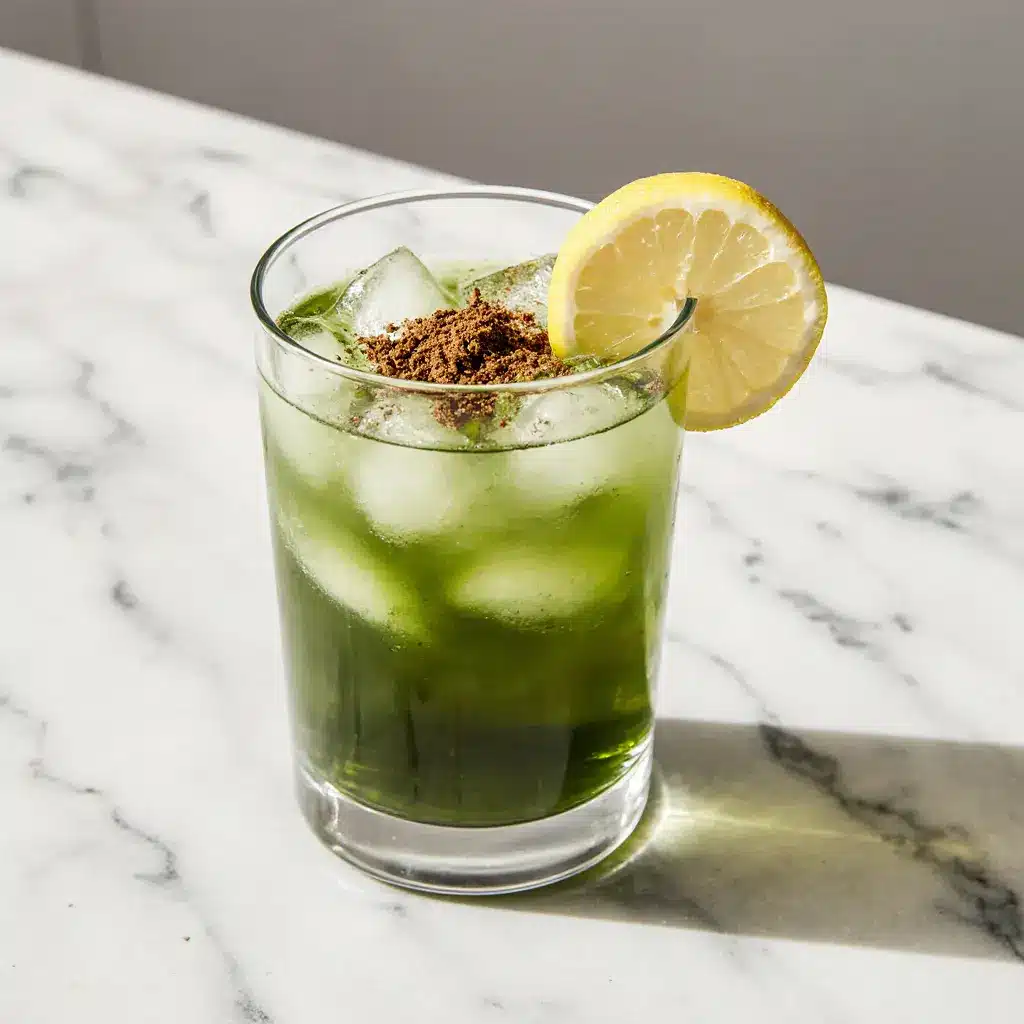 modern cortisol cocktail with green tea and adaptogens