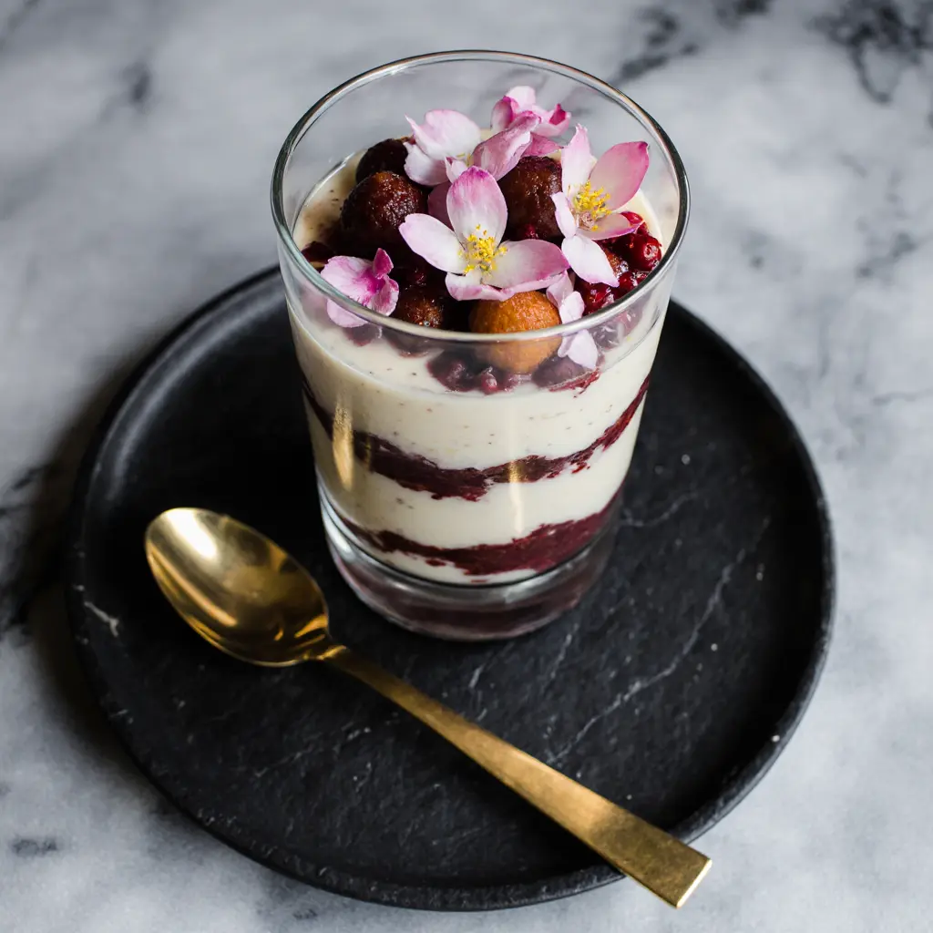 mounjaro-dessert-served-garnished Served Japanese Mounjaro with Garnishes