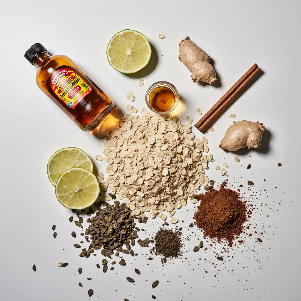 ozempic-drink-ingredients-flatlay Realistic flat lay of natural ozempic drink ingredients