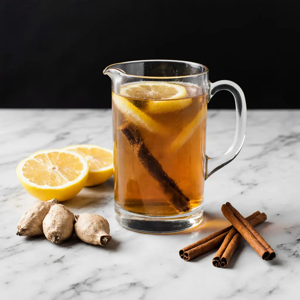 apple cider vinegar tonic with lemon and spices