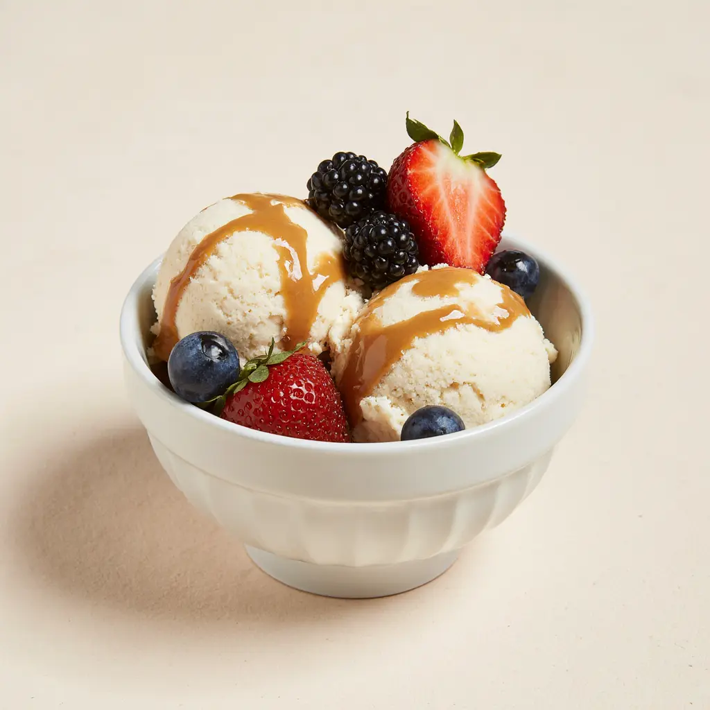 2-ingredient cottage cheese ice cream with berries
