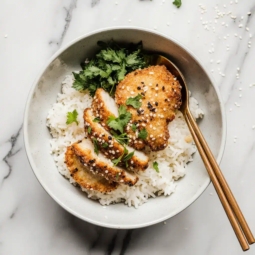 Crispy Japanese Katsu Bowl with Chicken and Rice