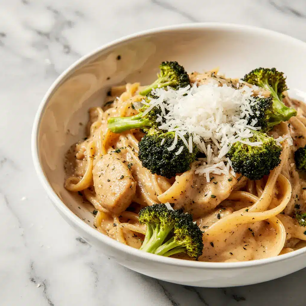 healthy chicken and broccoli pasta