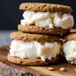 keto ice cream sandwiches on rustic board