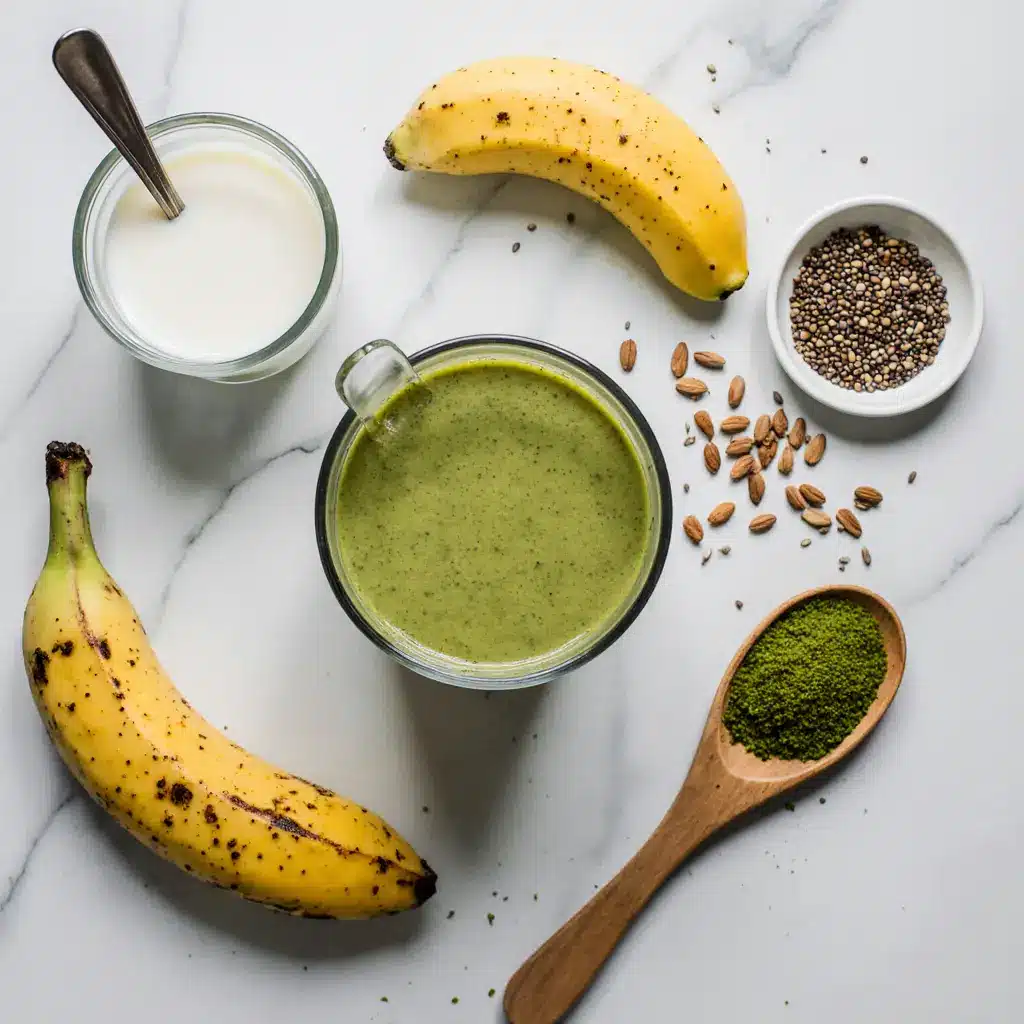 moringa-smoothie-ingredients-flatlay ingredients for moringa powder smoothie