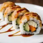 Sweet potato tempura roll with avocado and teriyaki glaze