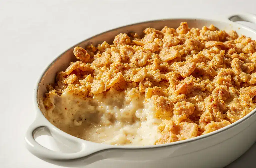 Golden Neiman Marcus Chicken Casserole fresh from oven