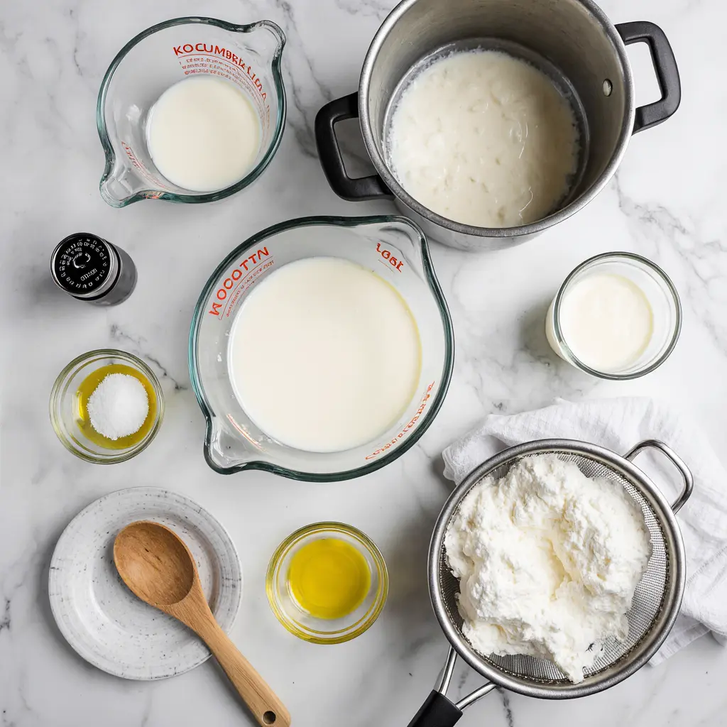 Essential Ingredients and Equipment for Making Homemade Ricotta Cheese
