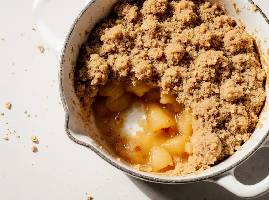 Best Apple Crisp Recipe 1 Golden baked apple crisp with oat topping