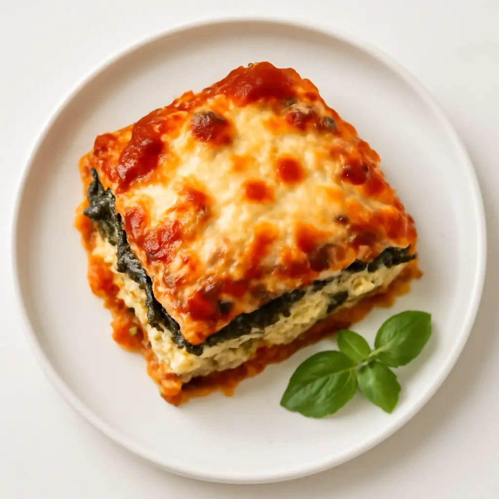Rustic Italian Ricotta Lasagna with Spinach and Mozzarella