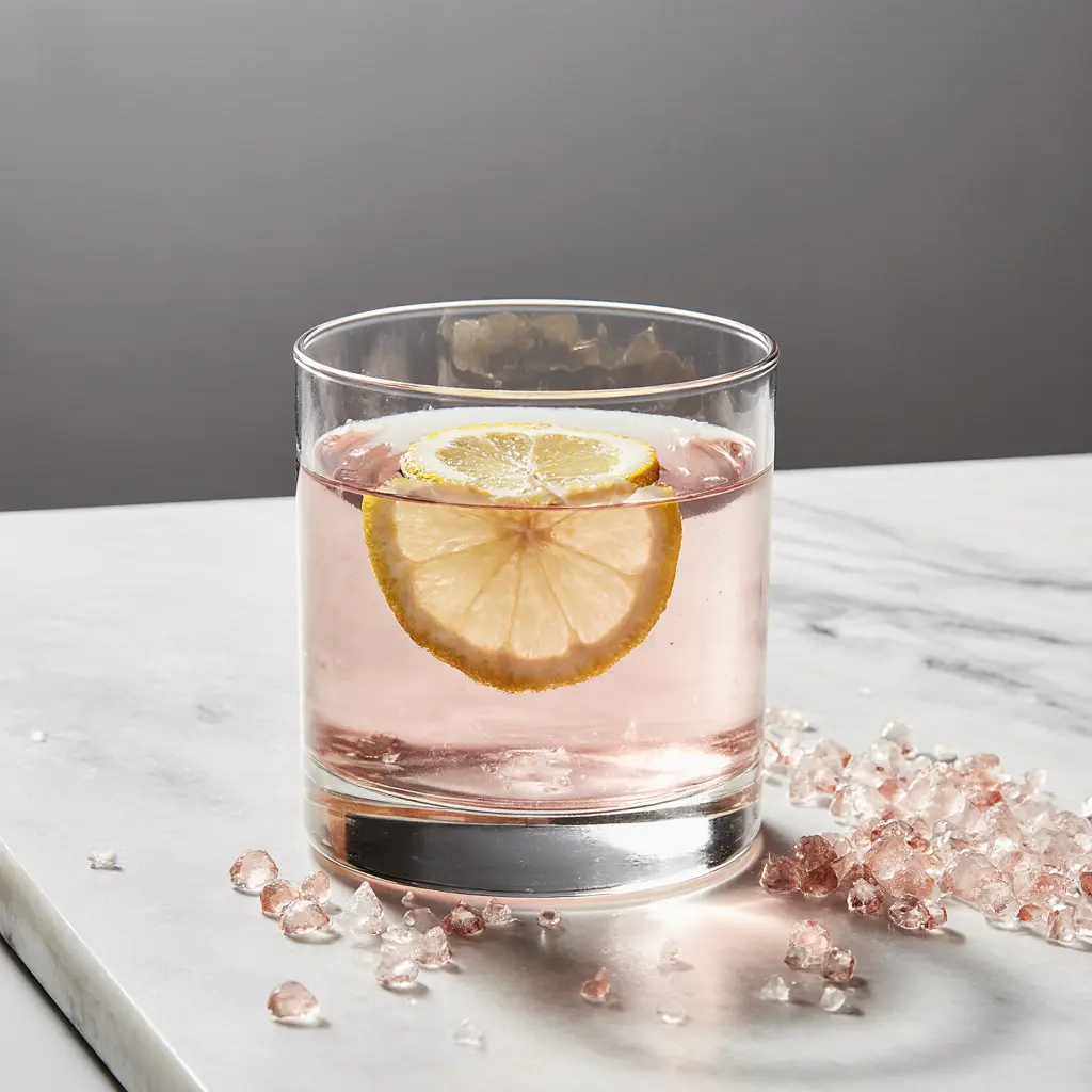 Classic Himalayan pink salt detox drink with lemon for morning energy