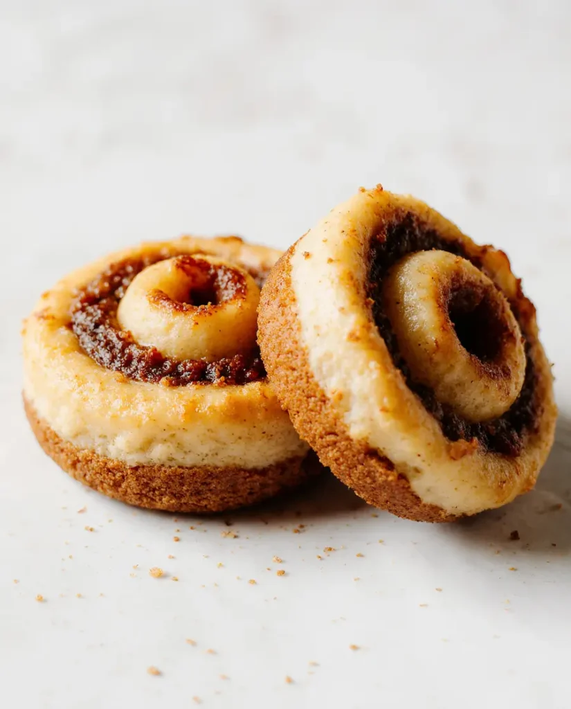 cinnamon-roll-cake-donuts-recipe-variations-modern A comparison of a from-scratch Cinnamon Roll Cake Donut and a shortcut version.