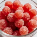 A bowl of homemade sour watermelon gummies.