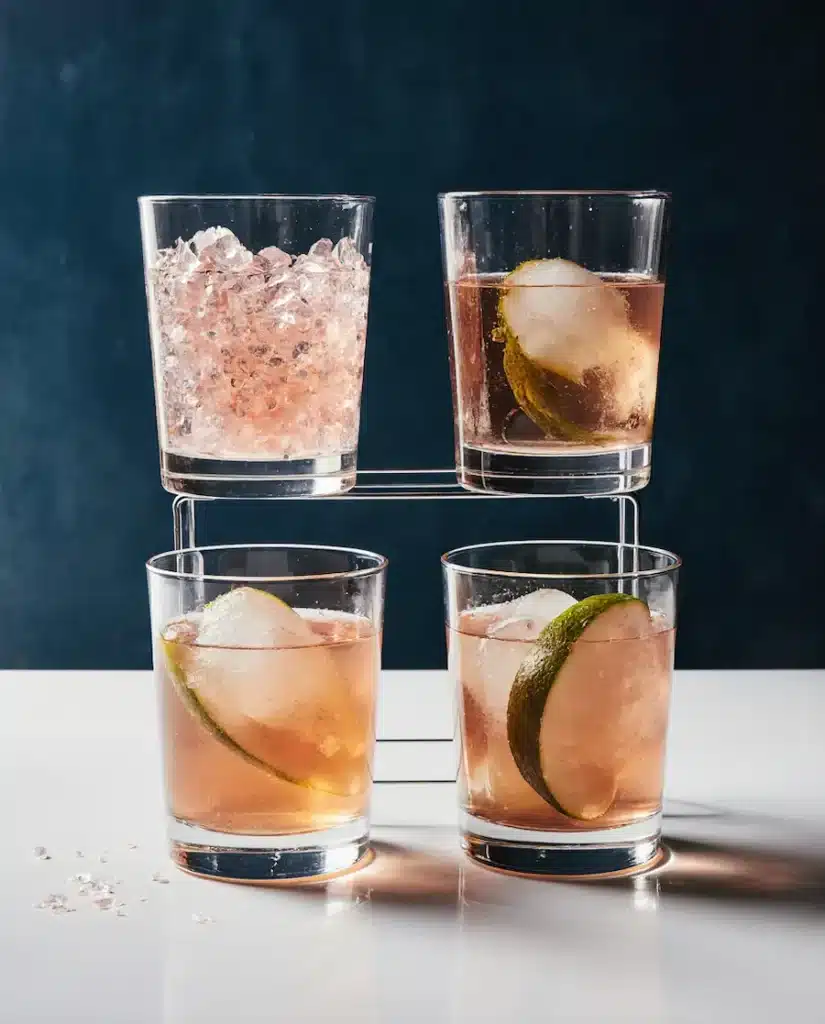 pink salt acv drink health benefits visual Health benefits of pink salt and apple cider vinegar drink displayed visually with four glasses