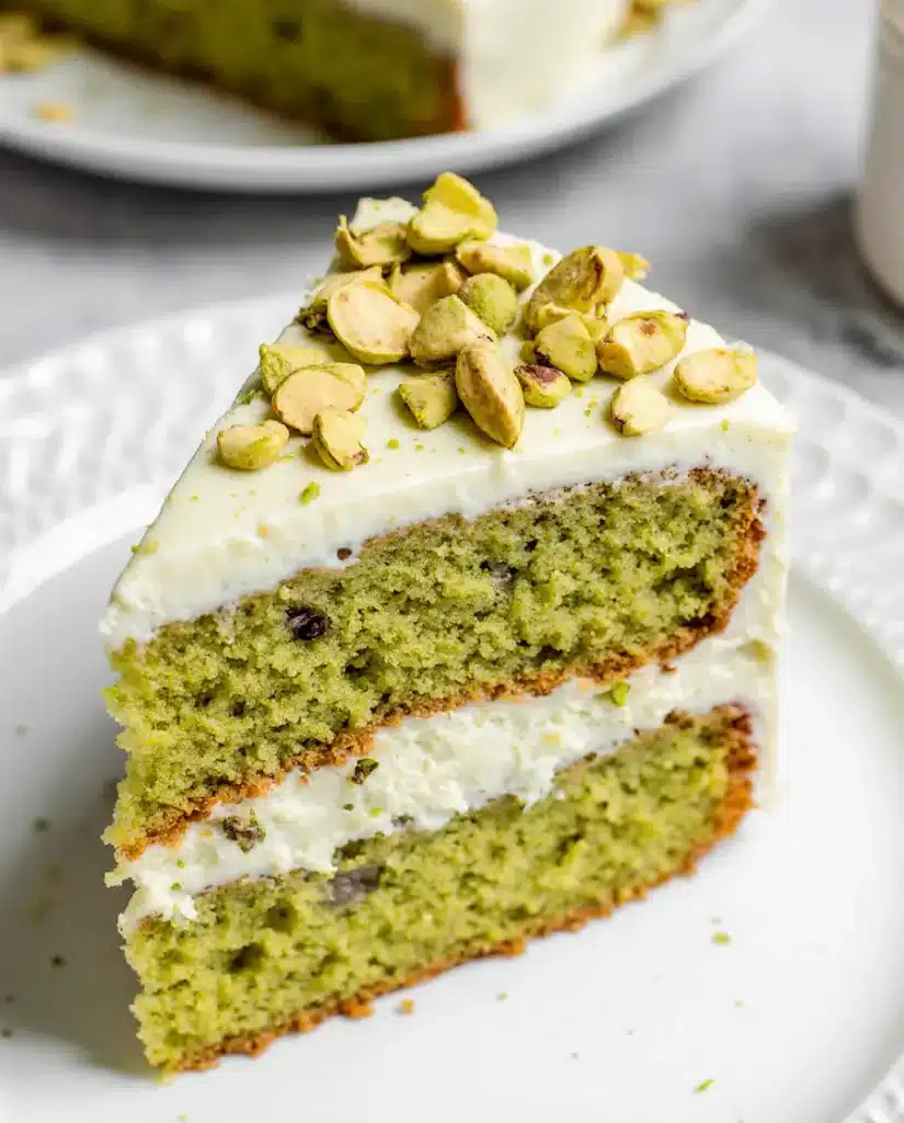 pistachio-cake-recipe-layers pistachio cake recipe showing moist green layers with cream filling