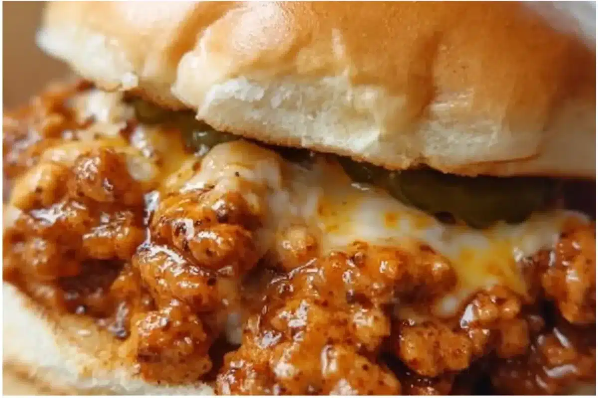 Delicious Cajun Chicken Sloppy Joes served in a bun