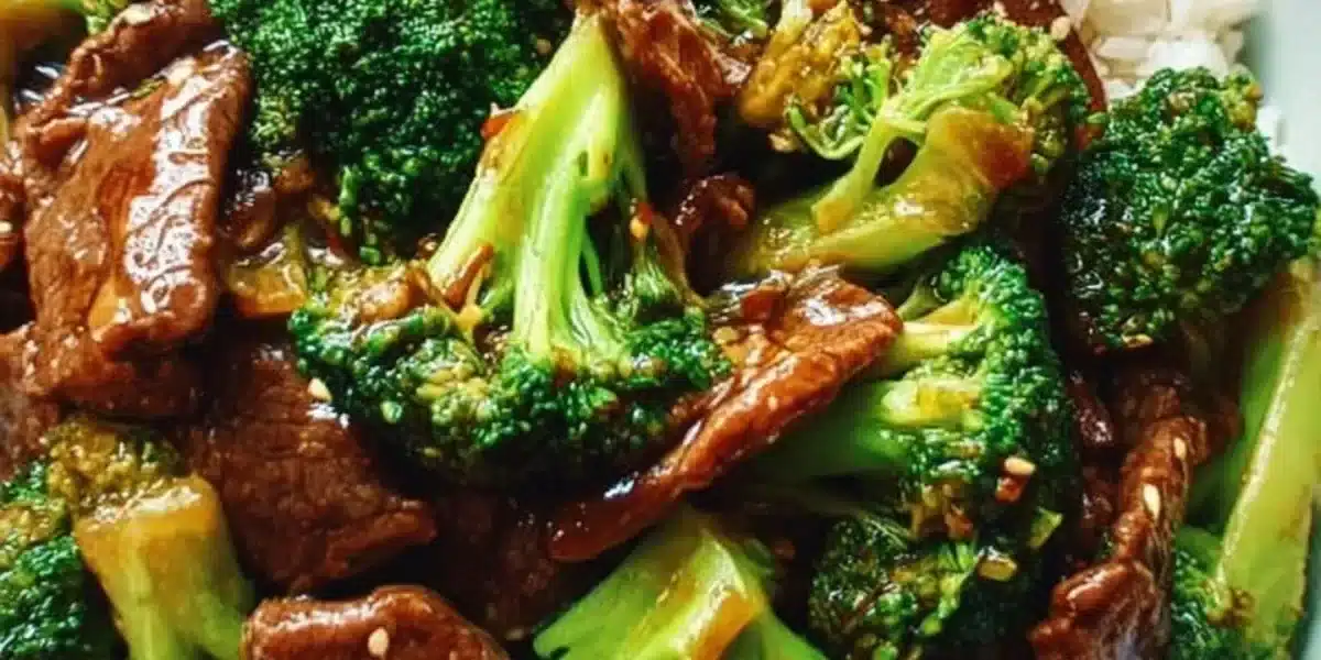 Delicious Chinese beef and broccoli stir-fry featuring tender beef and vibrant broccoli.