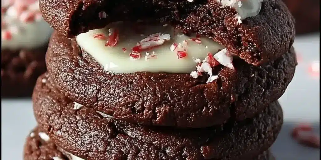 Delicious chocolate peppermint cookies ready for the holidays