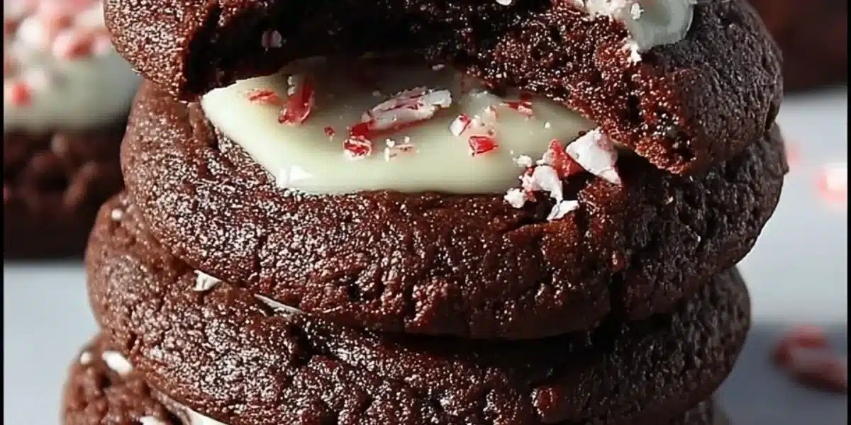 Delicious chocolate peppermint cookies ready for the holidays