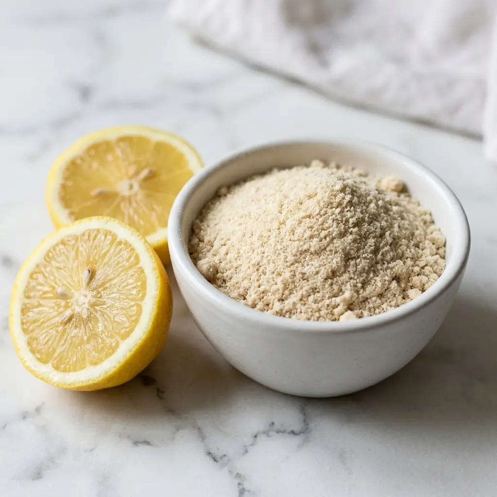 Ingredients needed for the jello diet including unflavored gelatin and lemons.