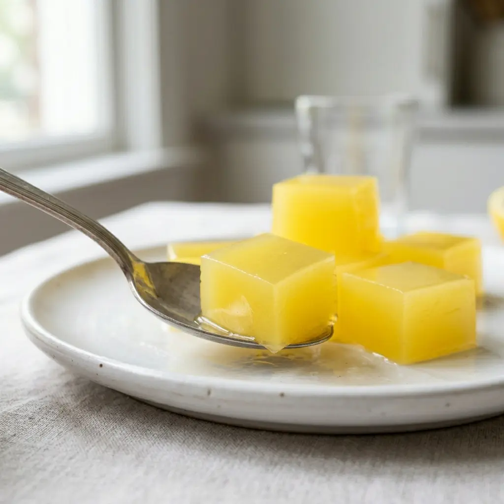 A spoonful of the high-protein jello weight loss recipe.