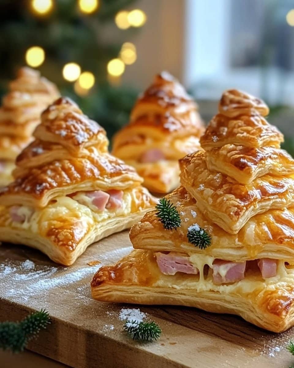 Christmas Trees Ham and Cheese Puff Pastry