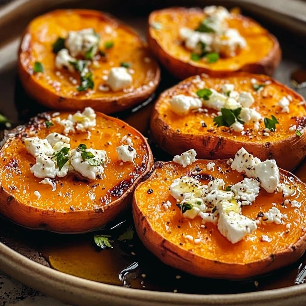 Roasted Sweet Potato Rounds with Honey & Feta Bliss