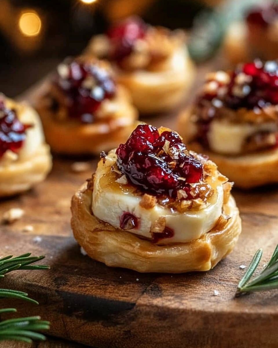 Christmas Brie and Cranberry Bites