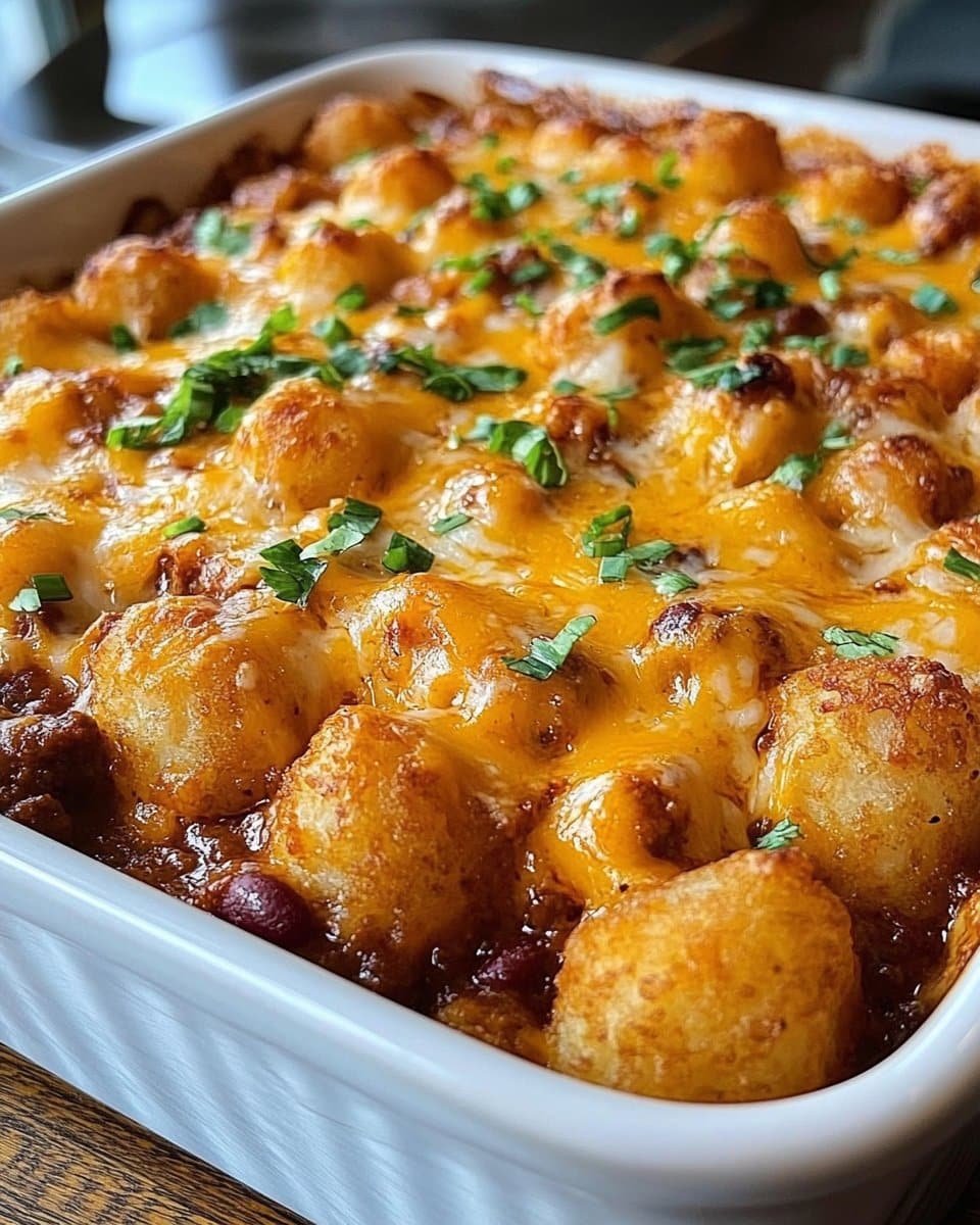 Chili Cheese Tater Tot Casserole