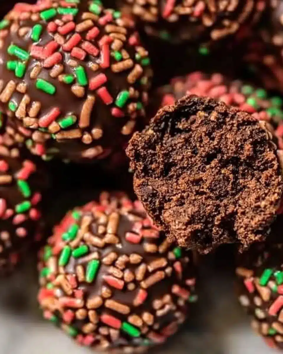 Delicious Amaretto Truffles with chocolate and almond filling