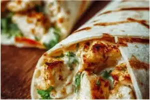Cheesy Garlic Chicken Wraps