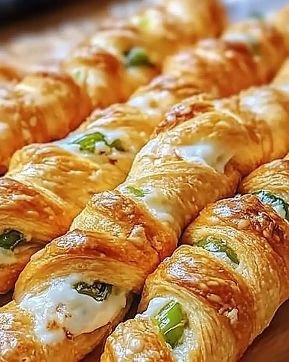 Delicious Christmas Jalapeno Popper Twists served on a festive platter.