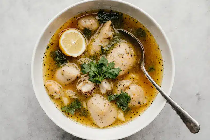 easy immune boosting soup with ginger and chicken